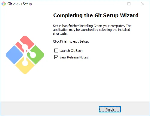 Completing the Git setup wizard